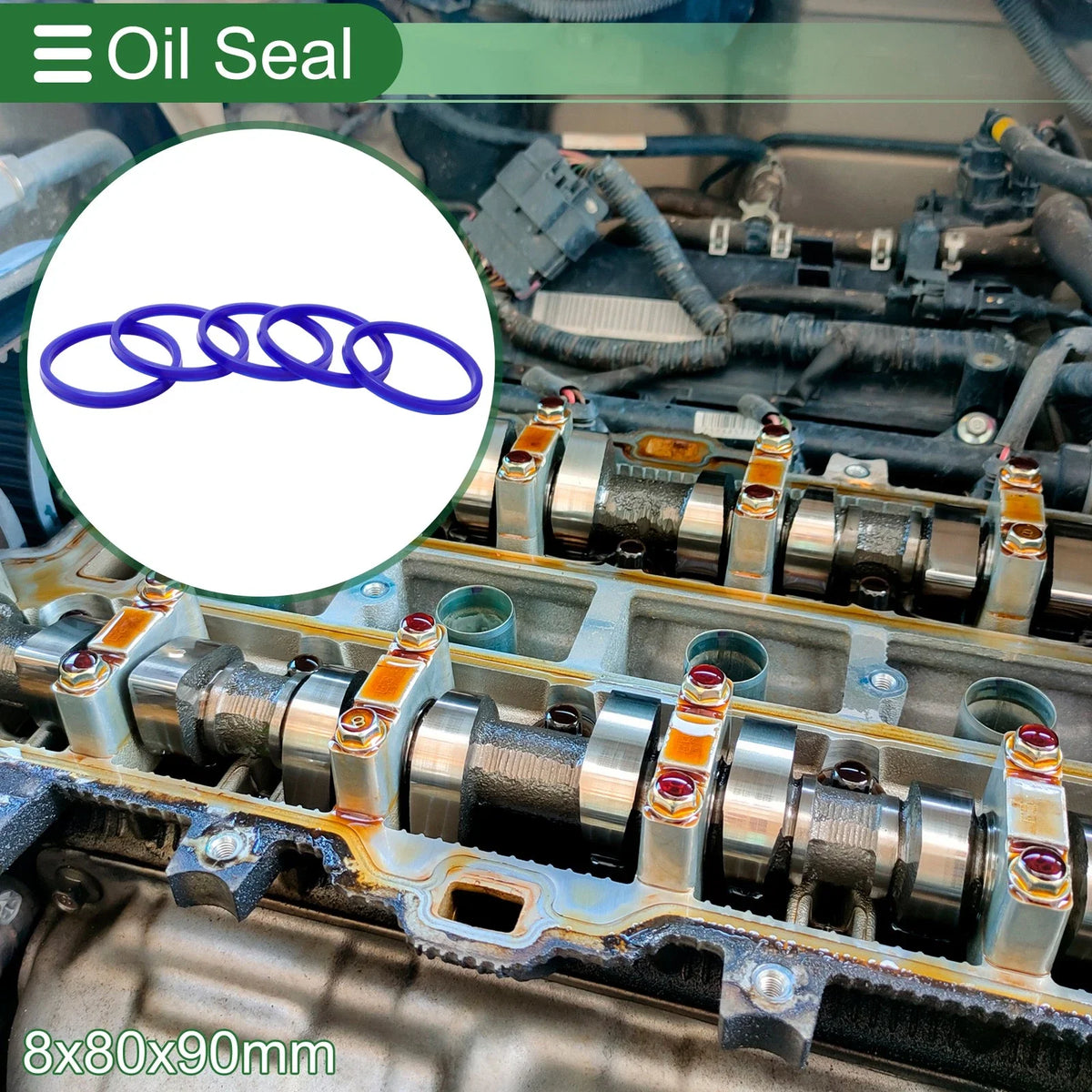 Set of 5 Oil Seal Rotary Shaft Seal 80x90x8mm High Pressure