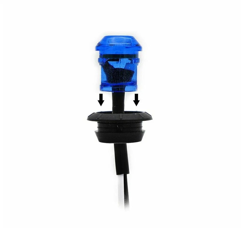 10X LED Marker Lights for Truck Trailer (Round, Blue, Waterproof)