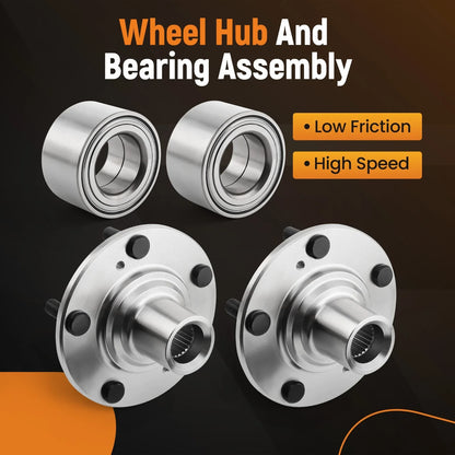 Pair Front Wheel Hub Bearings for Honda Civic DX EX Acura CSX ILX (2006–2021)