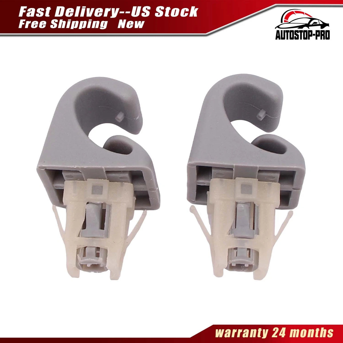 2X Sun Visor Hook Clip Retainer for Toyota Rav4 Corolla (74348-33040, 74348-02020-B0)