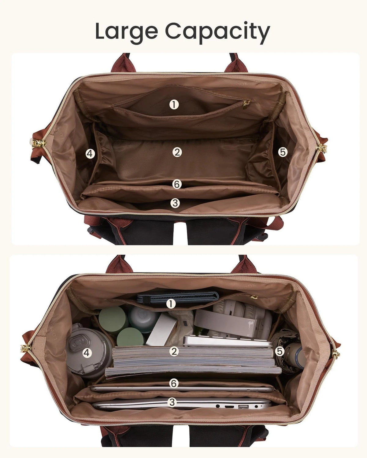 Laptop Backpack for Women, 17 Inch Travel Bag with Tumbler Holder