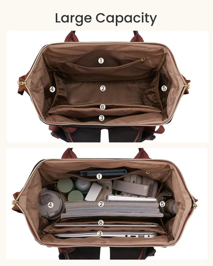 Laptop Backpack for Women, 17 Inch Travel Bag with Tumbler Holder