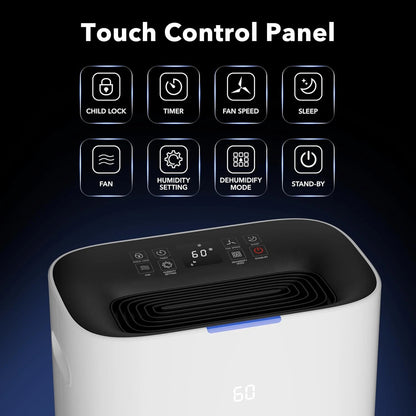 Smart Dehumidifier for Home Basement (Max 80 Pint)