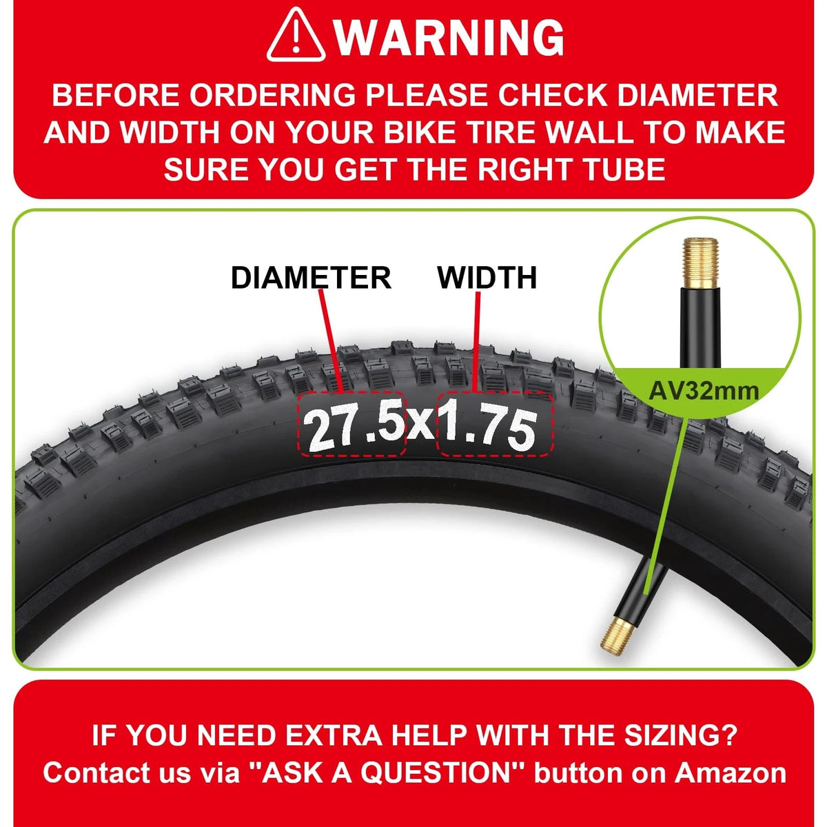 4 Pack 27.5 Inch Bike Inner Tubes for Mountain Bikes