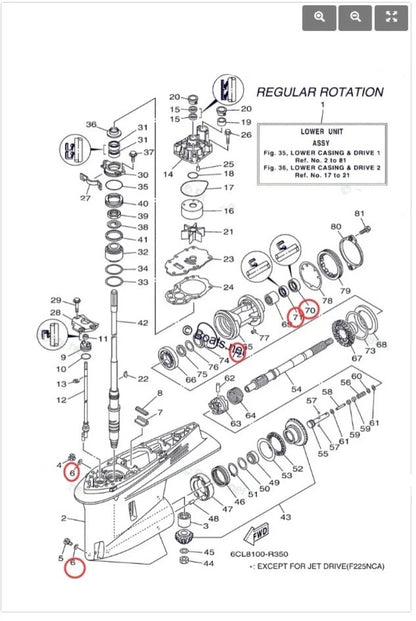 Lower Unit Seal Kit for Yamaha 225 250 300 HP (93101-30002, 93101-30019)