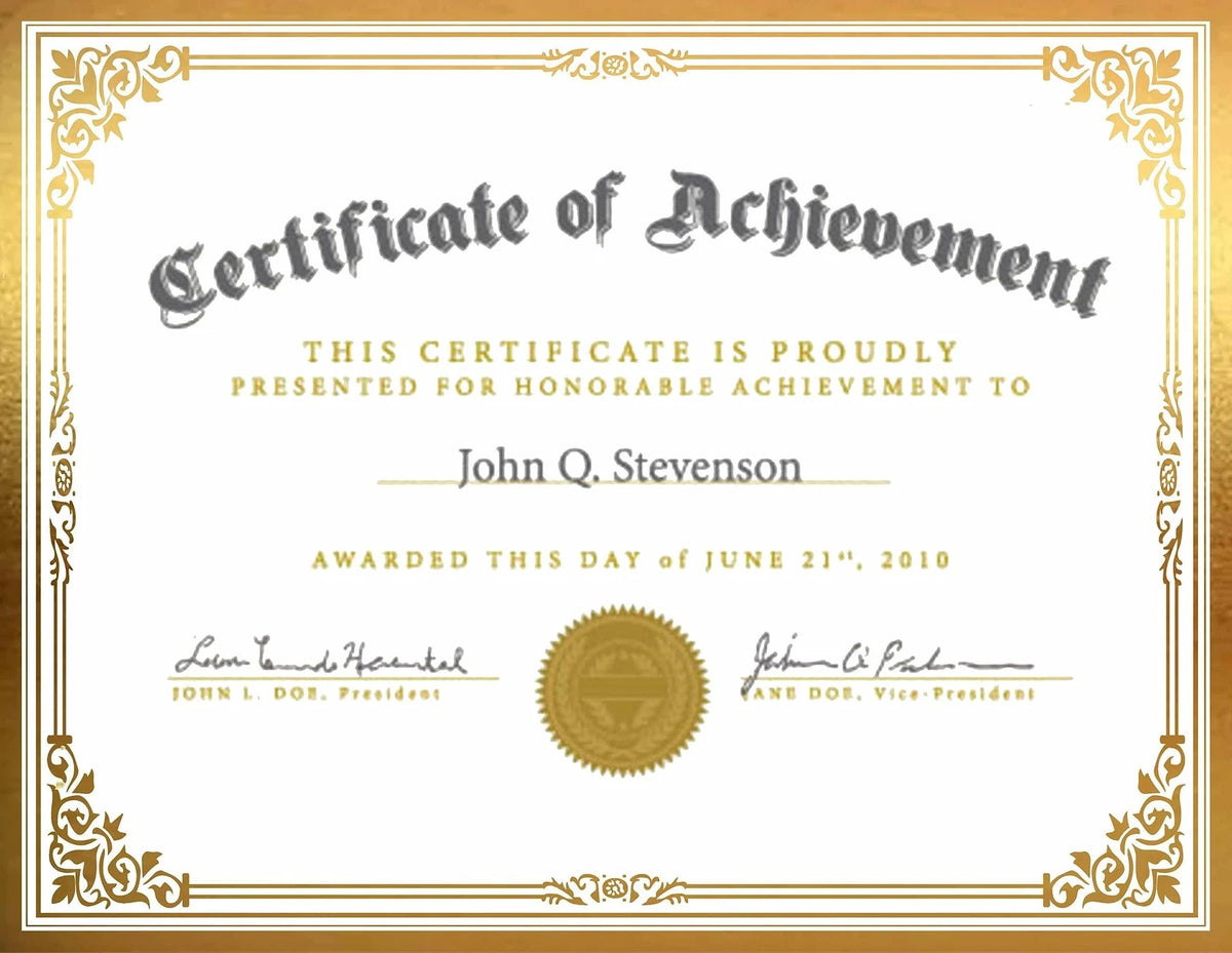 Professional Certificate Paper 8.5 x 11 for Printing (No Part Numbers)