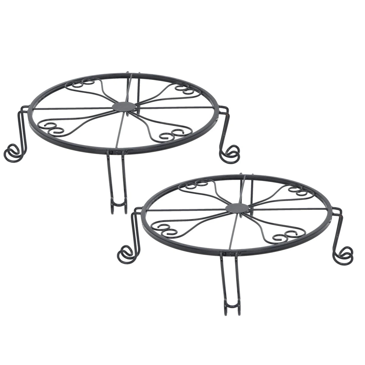 2X Round Wrought Iron Plant Stand for Flower Planters