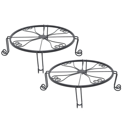 2X Round Wrought Iron Plant Stand for Flower Planters