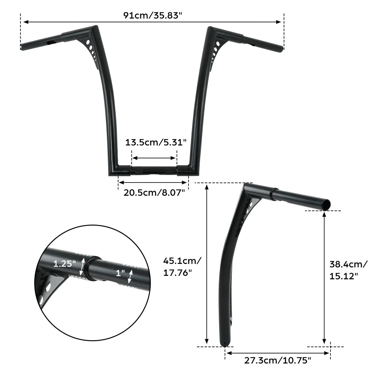 18" Handlebar Hanger Bar for Harley FLST FXST Sportster XL Dyna