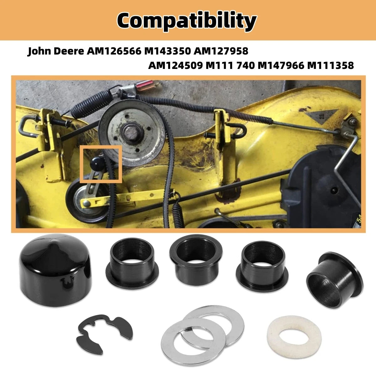Double Idler Arm Bushing Seal Cap & Hardware Rebuild Accessory for