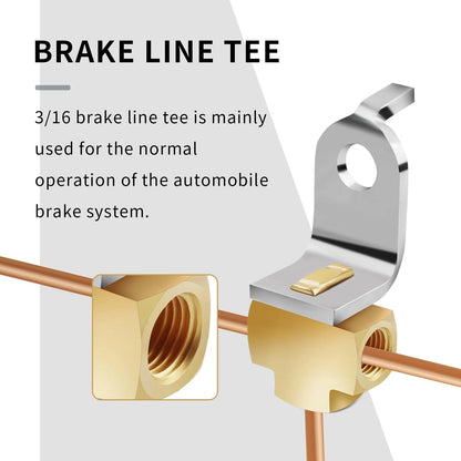 3-Way Brake Line Tee with Mounting Bracket for Universal Fit (2010–2023)