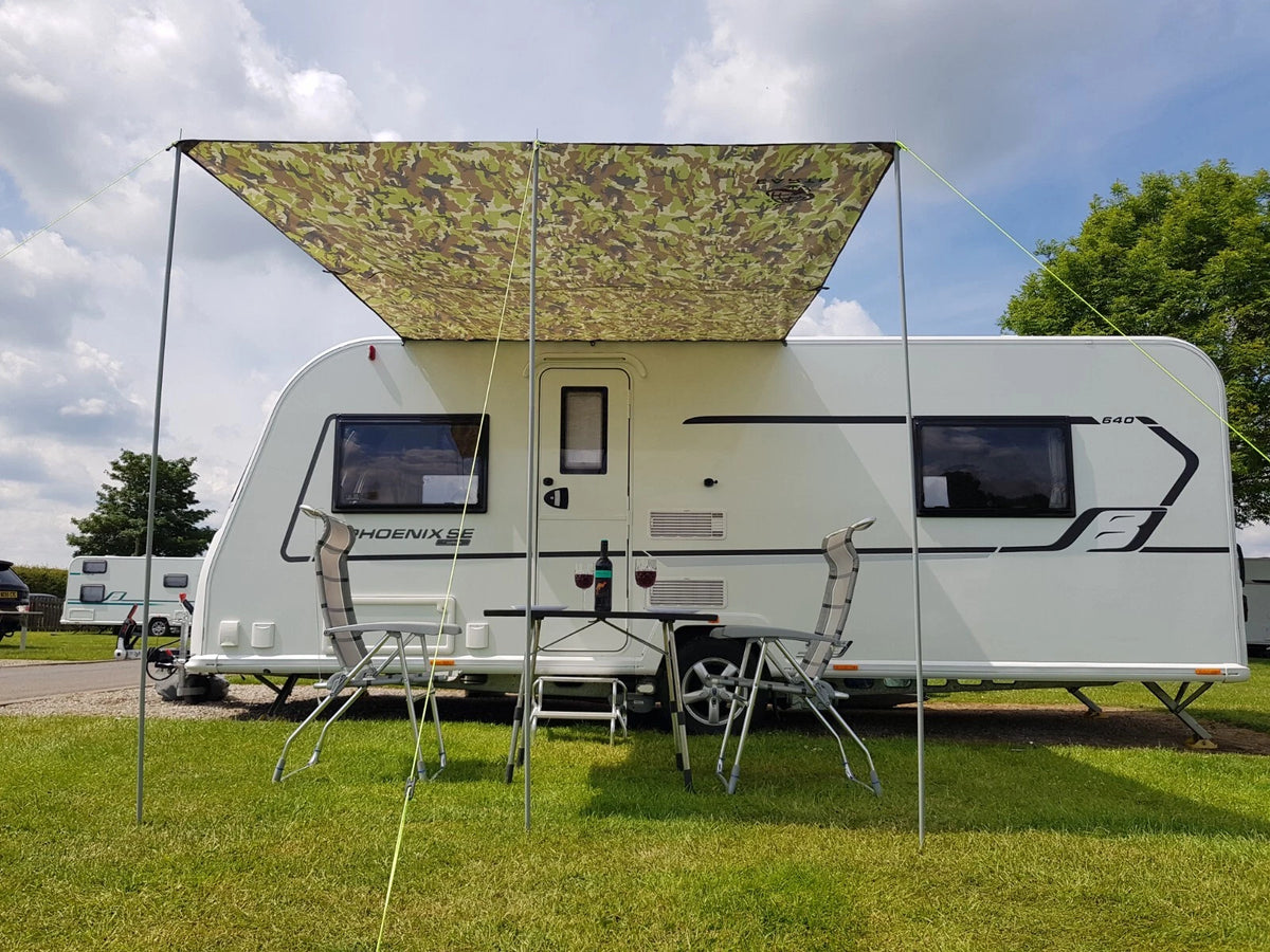 Awning Canopy for Caravan Campervan (2.4m x 3m) - Camo Green