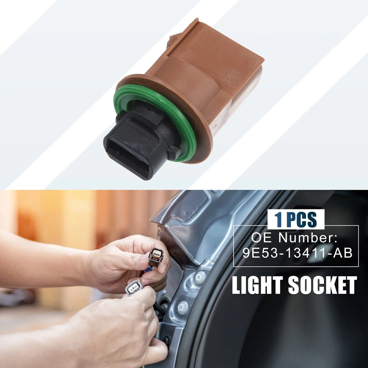 Turn Signal Light Marker Lamp Socket 9E53-13411-AA for Ford F-150 (2015–2018)
