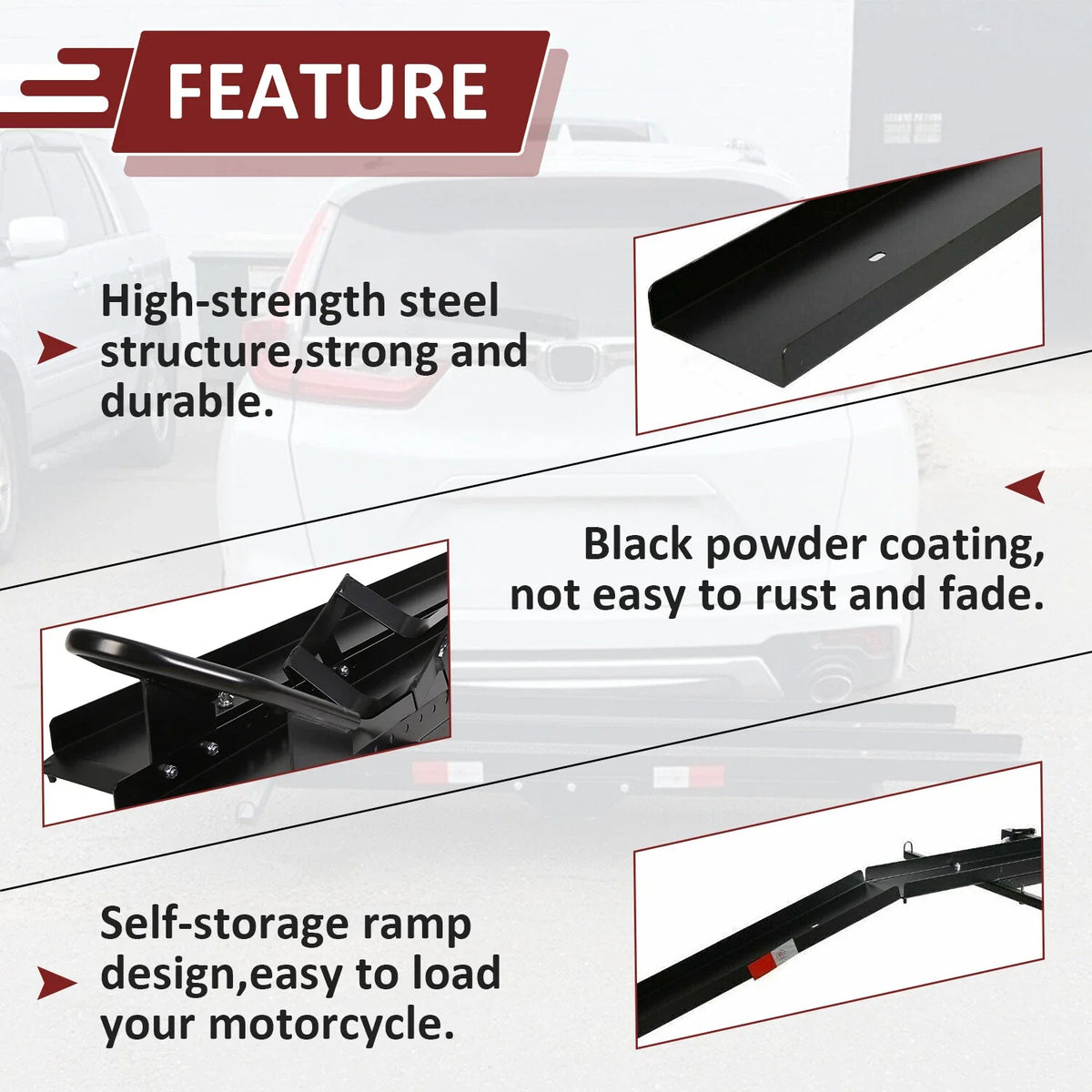 Heavy Duty Motorcycle Carrier for Dirt Bike (600 lbs Capacity)