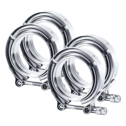 2X V Band Clamp Set 3.0 Inch Stainless Steel with Flange