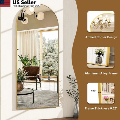 56"x21" Arch Floor Mirror for Home Decor (No Known Part Numbers)