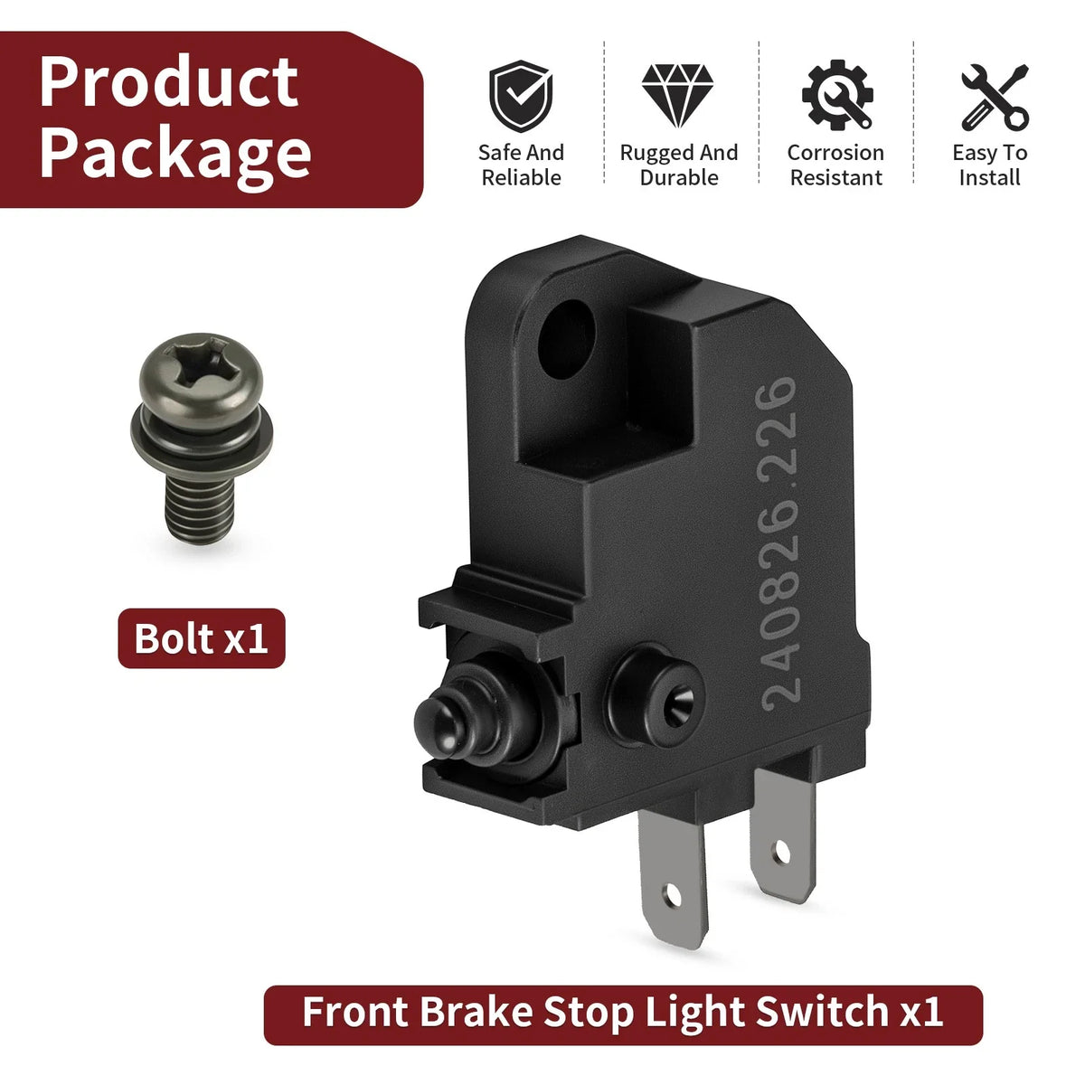 Front Brake Stop Light Switch for Honda CB650R/650F CB300F CB300R CB500F CB500X (2018–2023)
