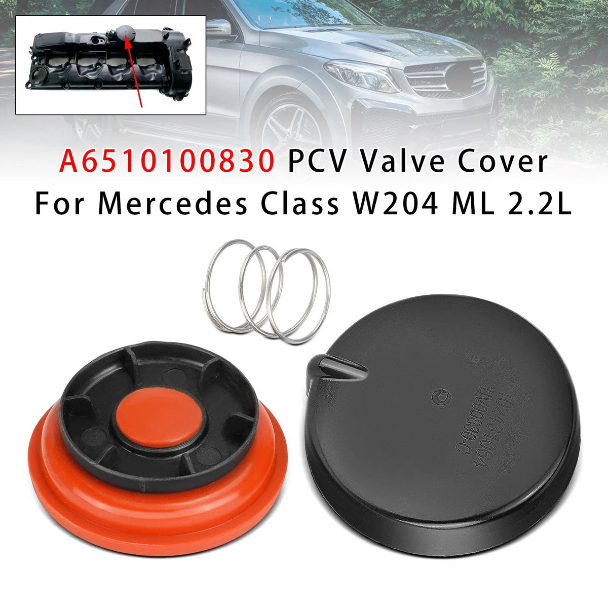 PCV Valve Cover for Mercedes W204 ML 2.2L (A6510100830, 6510100830)