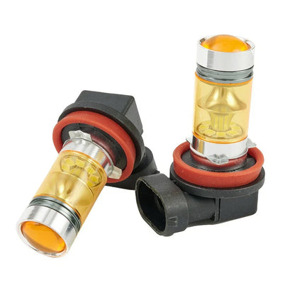 2x Driving Bright 2323 Light Tail Lamp Fog DC Pair H11 LED H8 100W Bulbs