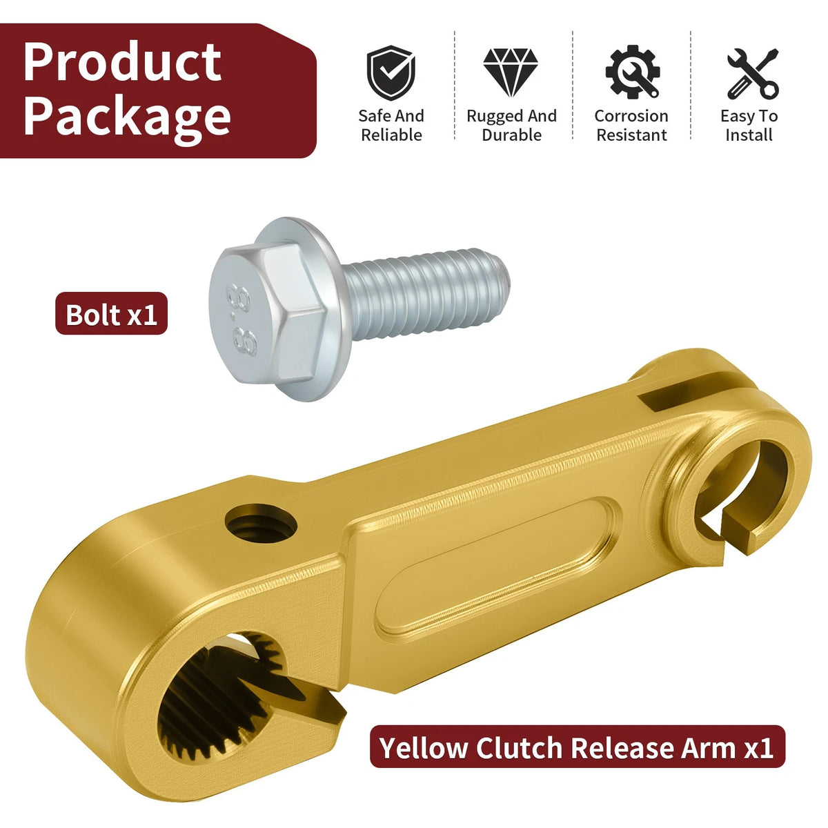 Yellow Clutch Release Arm w/ Bolt for Suzuki RM80 RM85 RM125 RM250 (23271-20902, 01500-0616A)
