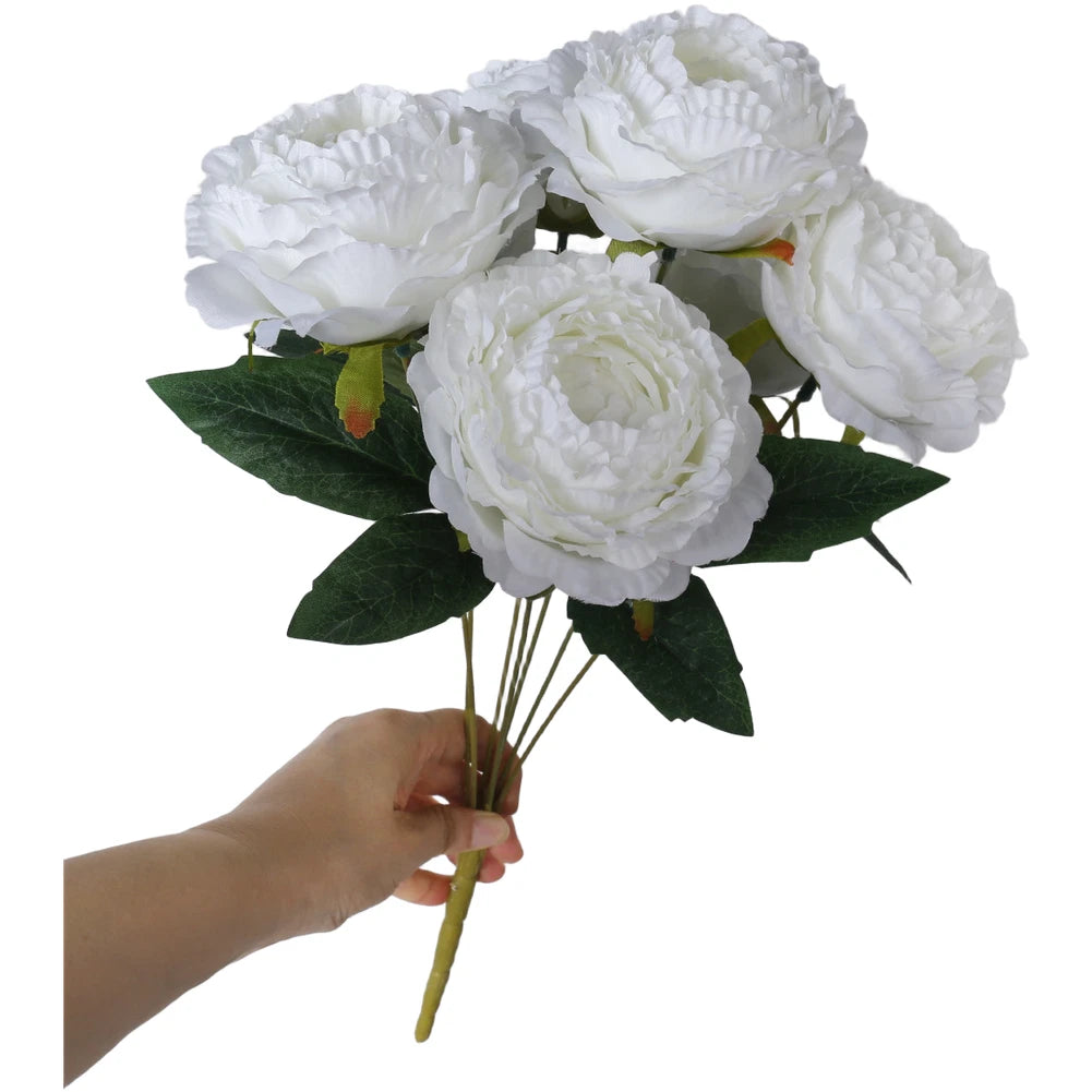 Set of 7 Silk Artificial Peony Bouquets for Wedding Home Office