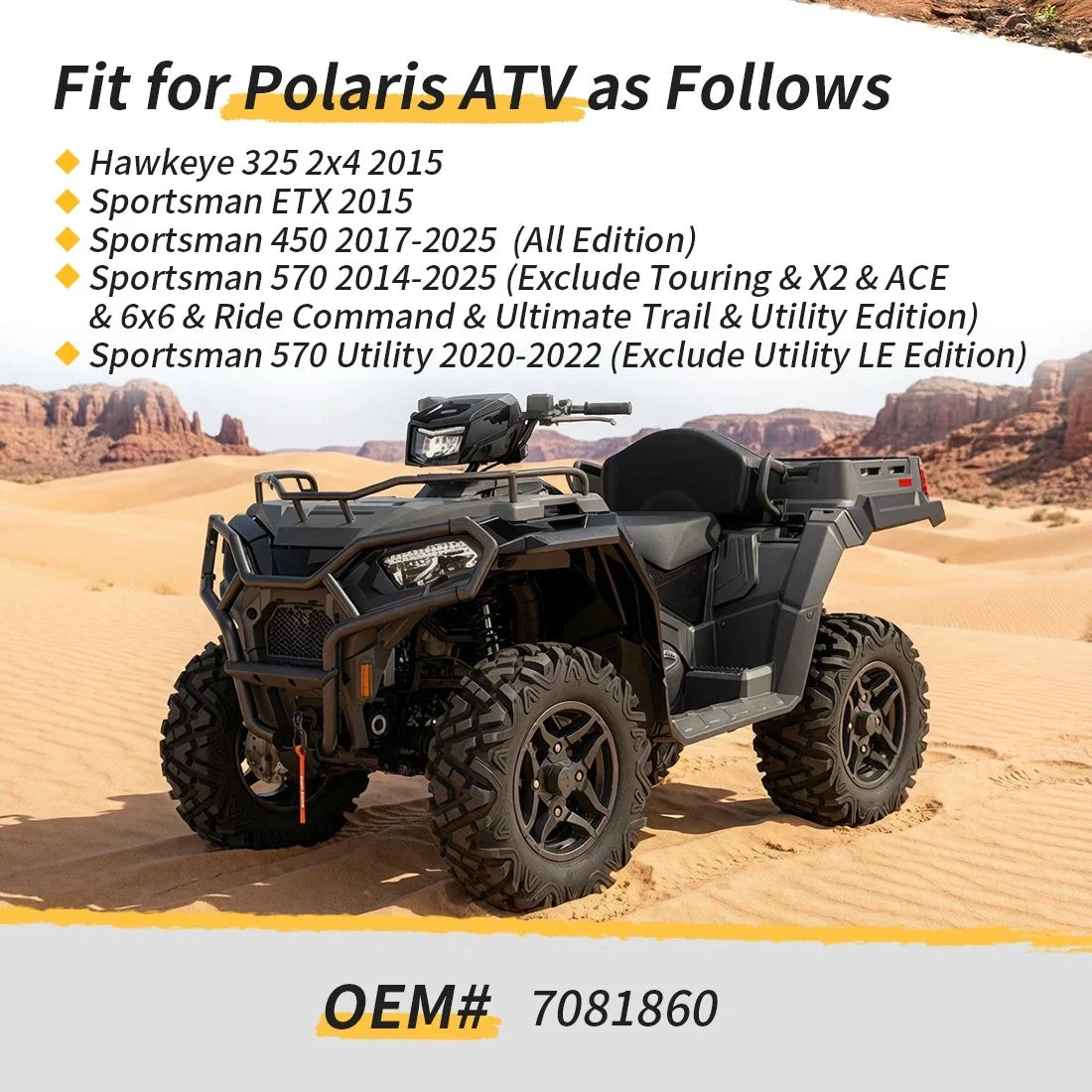 Throttle Cable 7081860 for Polaris Sportsman 450 570 (2014–2025)