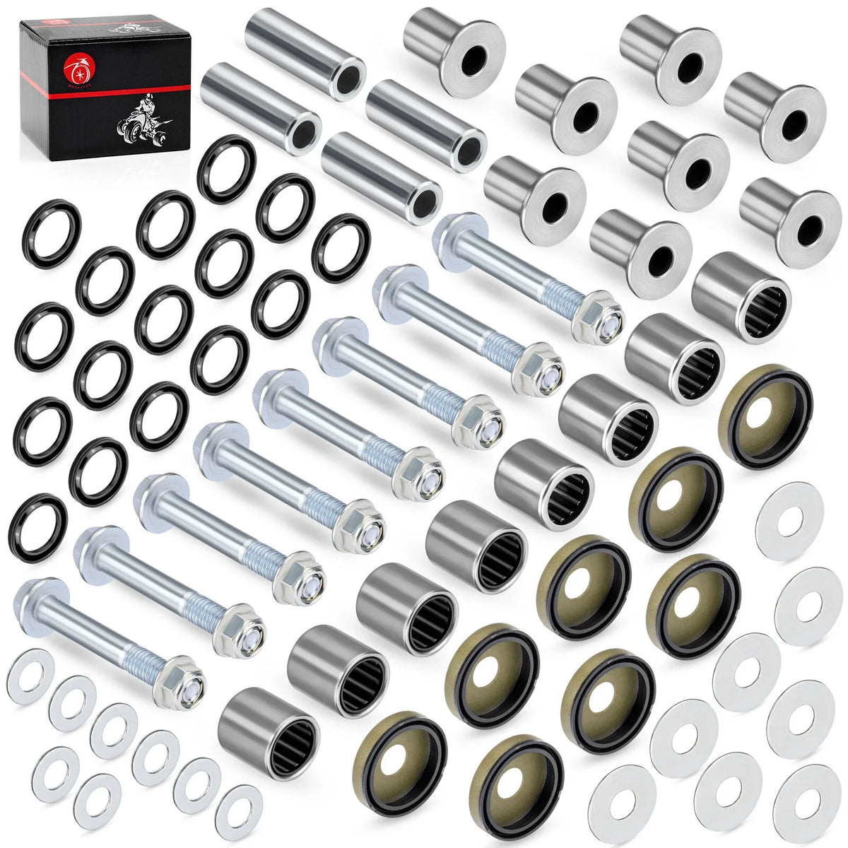 Front Upper + Lower A-Arm Bushing Seal Bolt Kit for Arctic Cat 400 DVX (2004–2008)