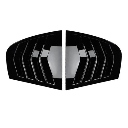 Gloss Black Rear Side Glass Shutter Cover Set of 2 for