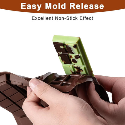 Silicone Chocolate Bar Mold for Candy Snack Maker (10 Cavities)