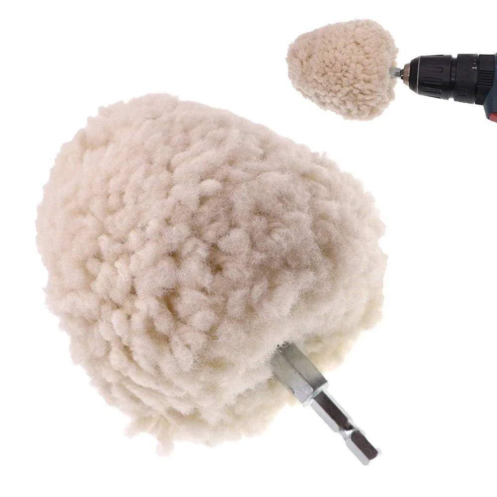 4 Inch Wool Buffing Ball Hex Shank for Polishing Metal Wood Surfaces