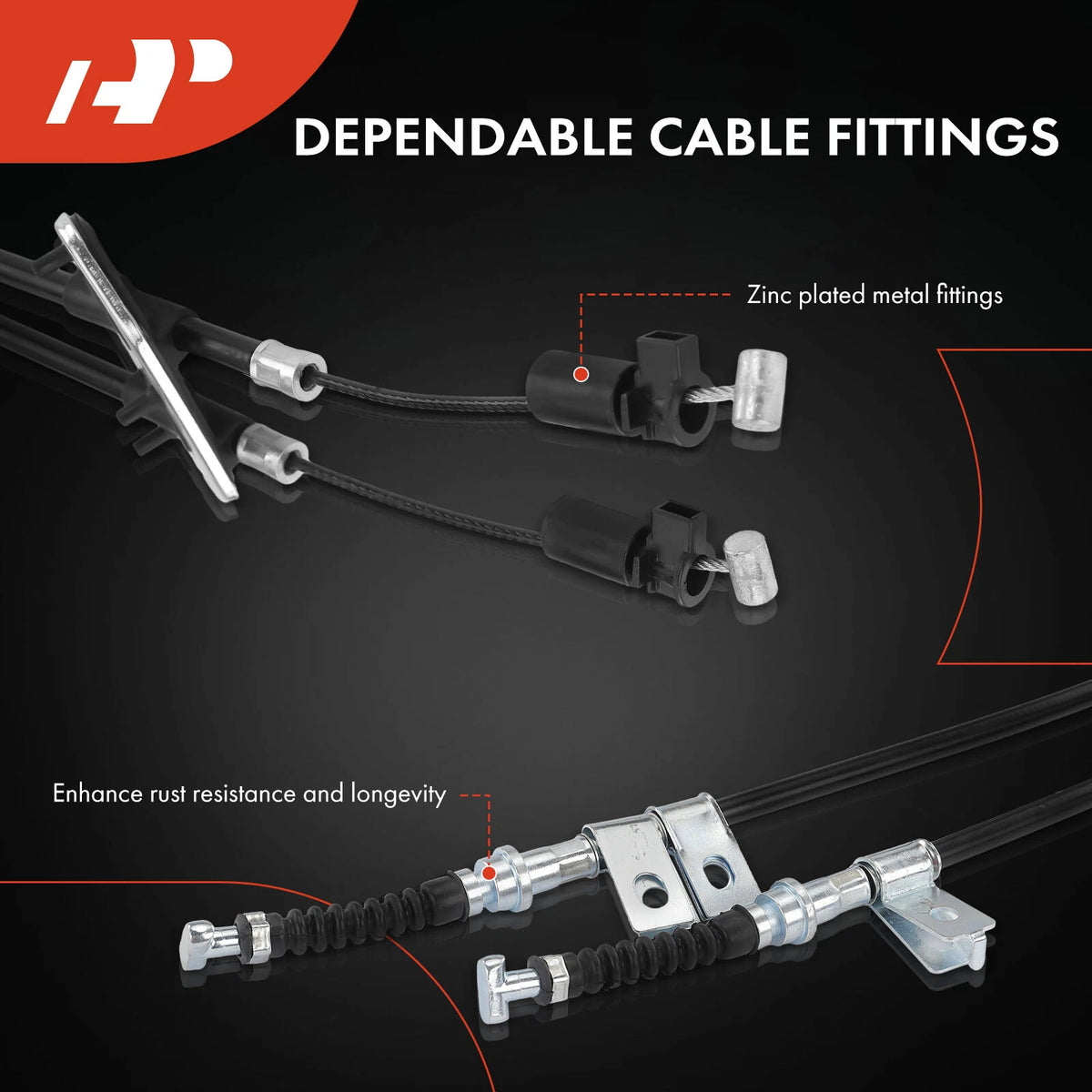 2X Rear Parking Brake Cable for Mazda 6 (2003–2008) GK2A44410A GK2A44410B GK2A44410C C661400