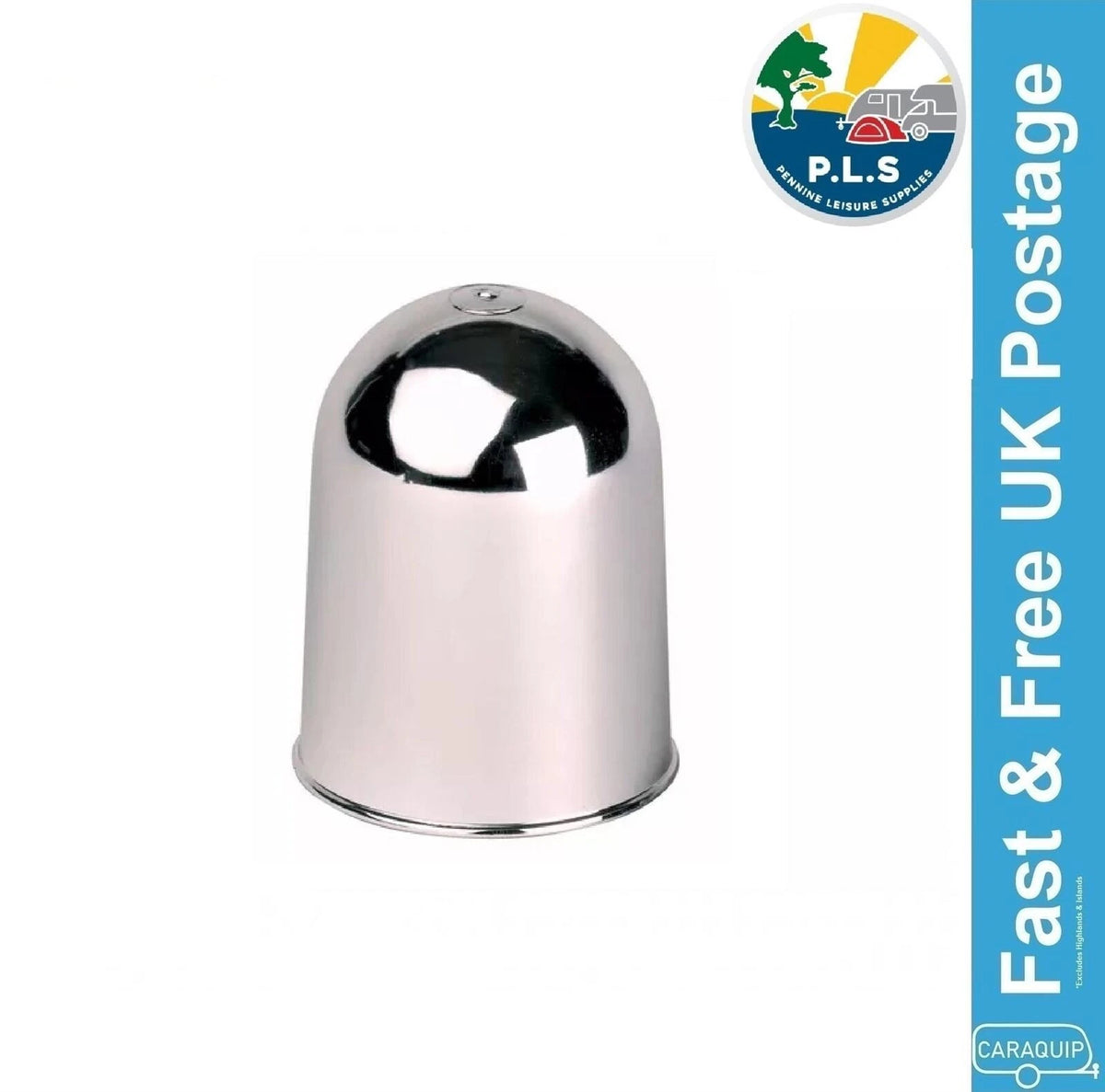 Towball Cover for Caravan Trailer (PH918) - Plastic Chrome 70mm x 50mm