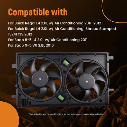 Electric Radiator Cooling Fan for Buick Regal for Saab 9-5 (2010–2012)