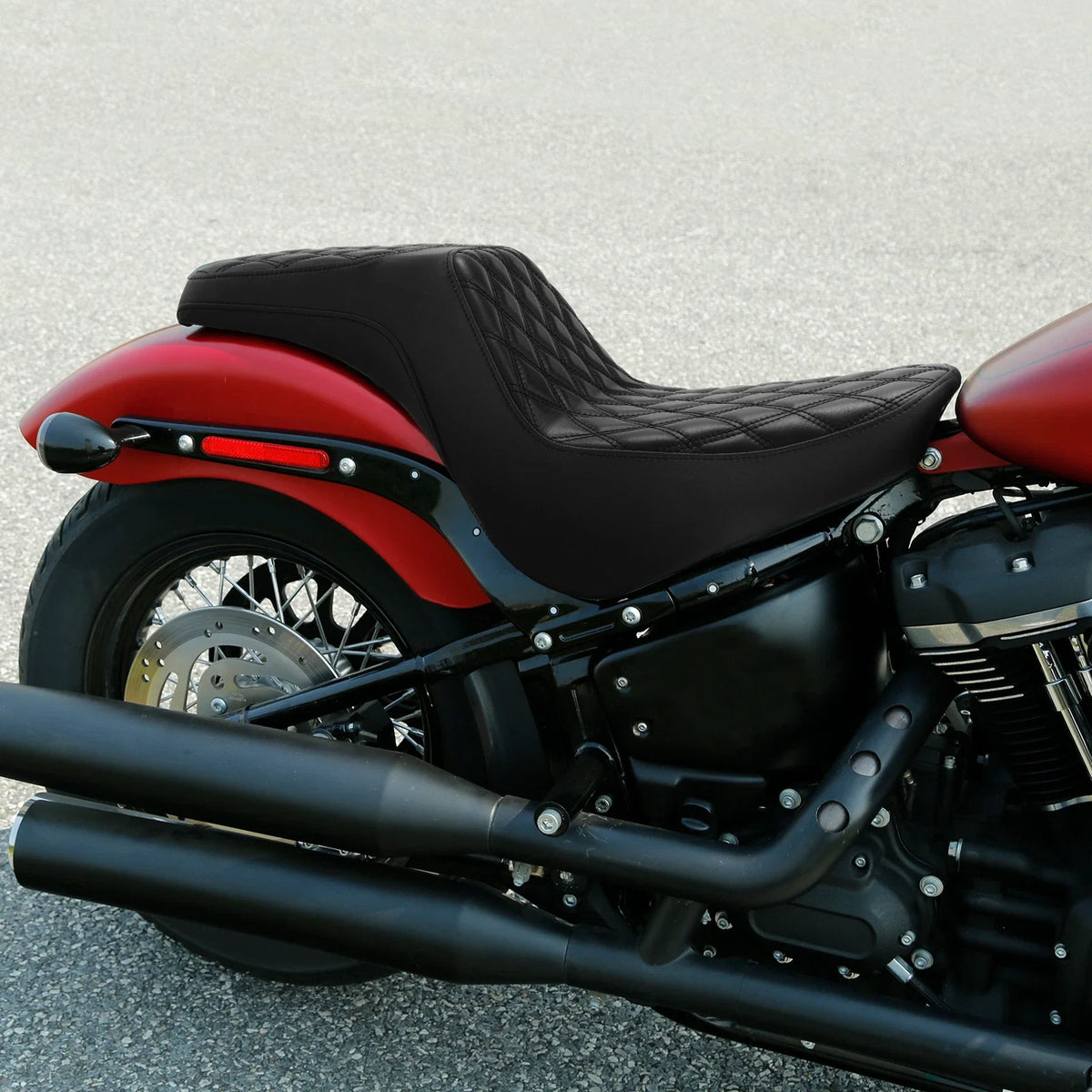 Black Driver Rider Passenger Seat for Harley Softail Street Bob FXBB (2018–2025)