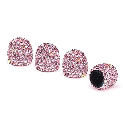 Air Valve Cap Set of 4 for Universal Vehicles (Anti-rust, Dust-Proof, Pink)