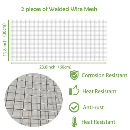 1/4" Hardware Cloth for Various Applications (12" x 24", 304 Stainless Steel)