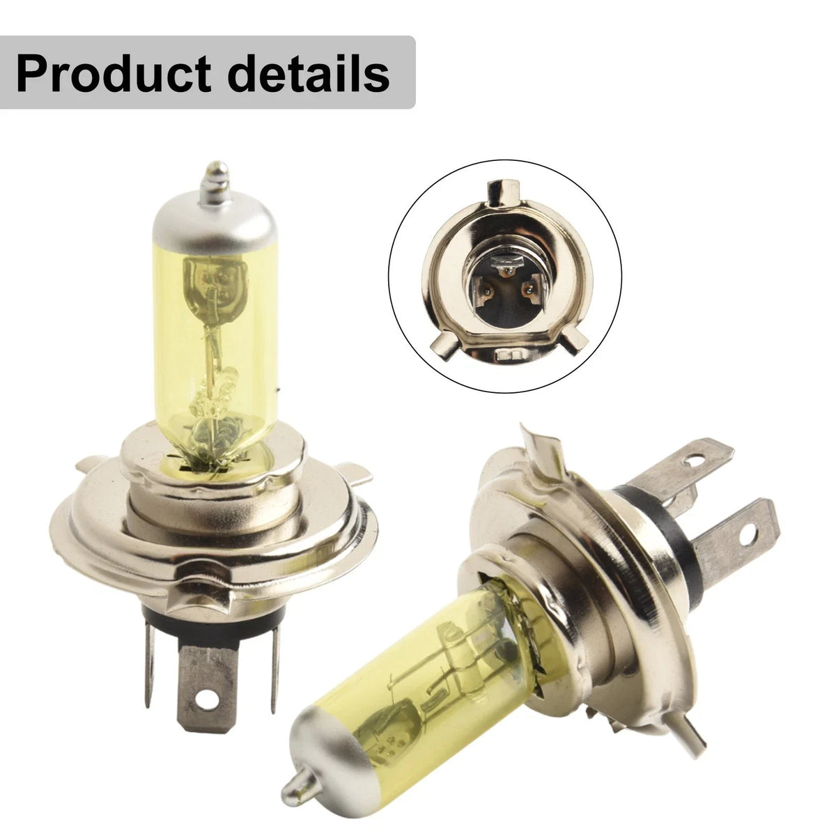 2X H4 55W 5000K Xenon Gas Halogen Headlight Bulbs for Cars (12V)