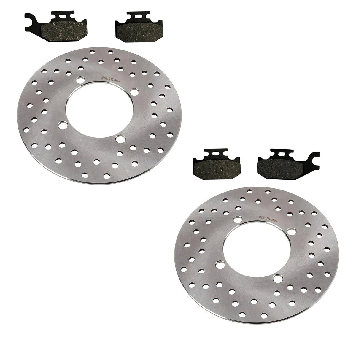 2 Front Disc Brake Rotors & Severe Duty Pads for Suzuki King Quad 400 (2008–2024) KIT-20122012448449SV