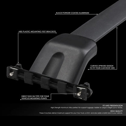 Roof Rack Cross Bar for Honda Pilot (2009–2015) - Black Aluminum OE Style