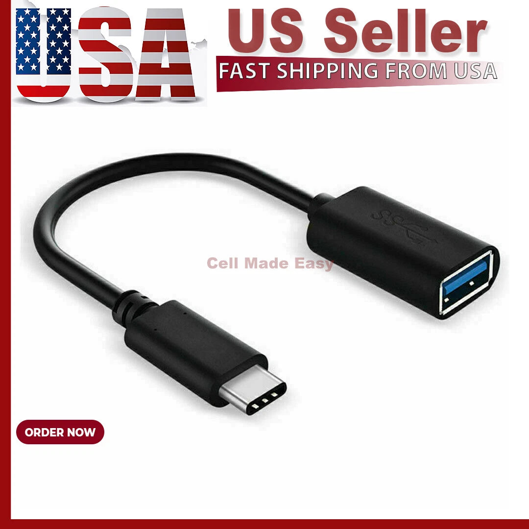 USB-C 3.1 OTG Adapter Cable for USB 3.0 Type A Female (Black)