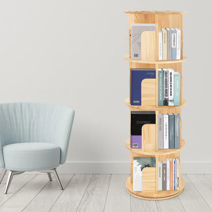 4-Tier Rotating Bookshelf for Home Display (360° Floor Stand)