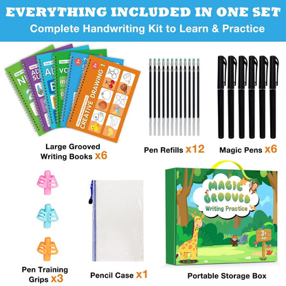 Set of 6 Reusable Writing Practice Books for Kids Ages 3–8