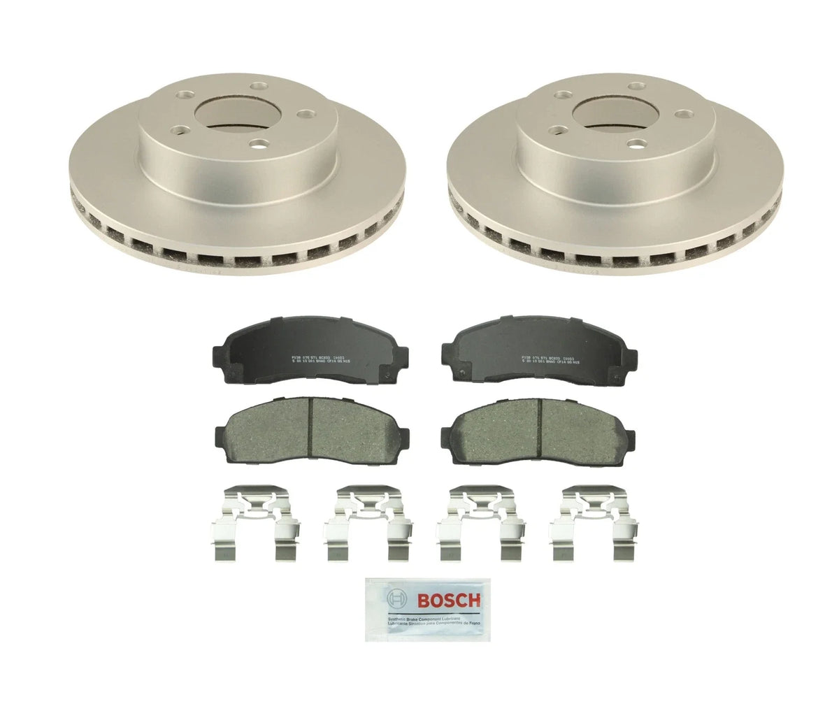 Set of 2 Bosch Front Vented Rotors & Ceramic Brake Pads for Ford 4WD