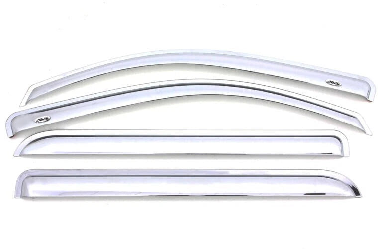 AVS Chrome Rain Guards for Silverado & GMC Sierra Crew Cab (2019–2025) 684804