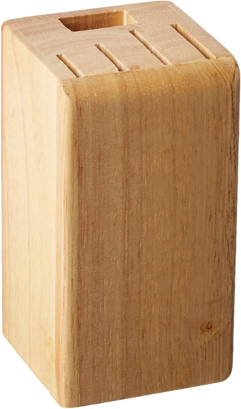 Set of 4 Utica Cutlery Knives & Scissors with Wood Storage Block
