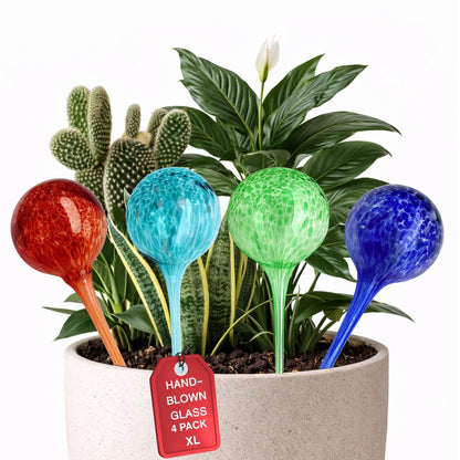 Set of 4 Premium Plant Watering Globes (XLarge 350 ml) – Up to 10 Days