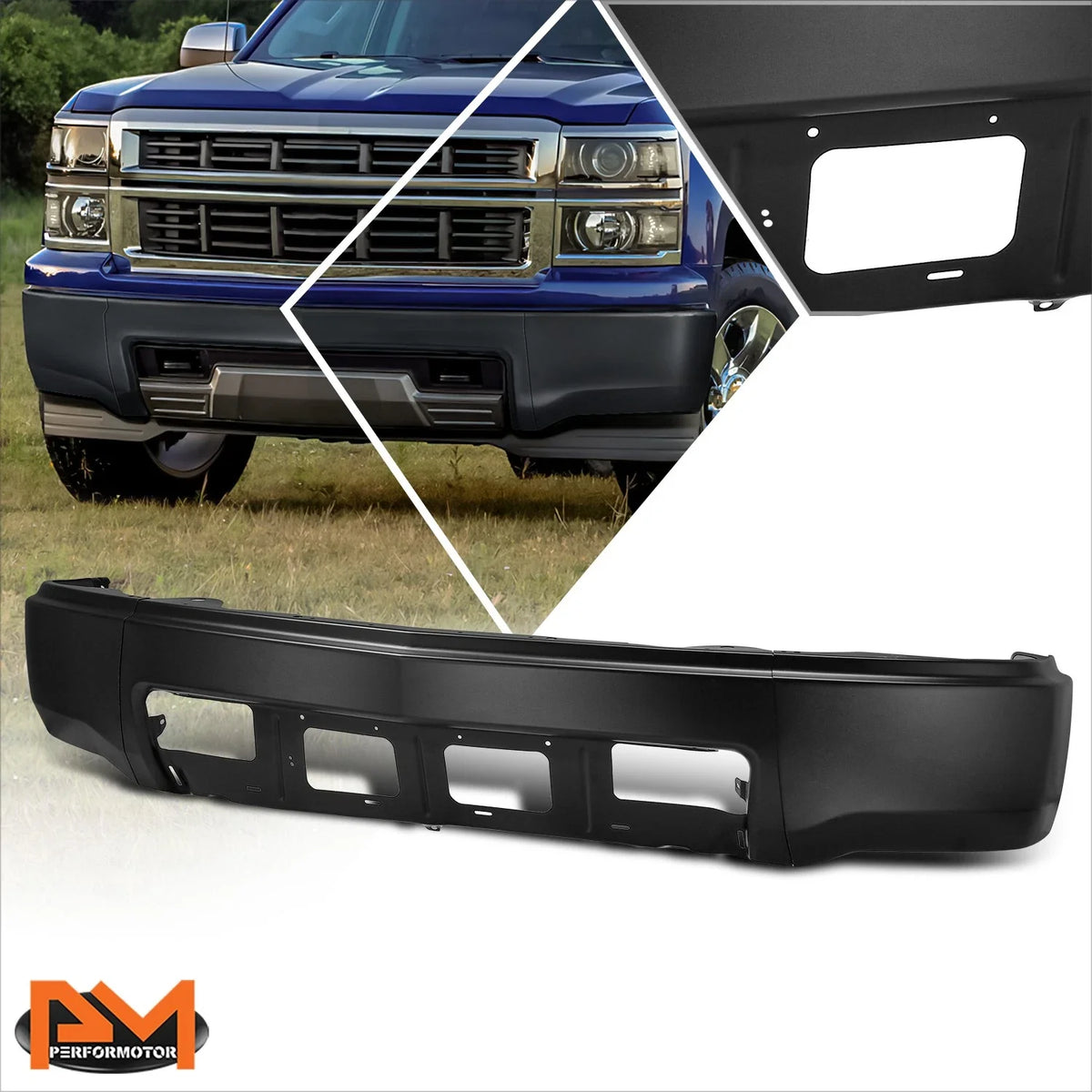 Front Bumper Face Bar for Chevy Silverado 1500 (2014–2015) w/o Fog Lights