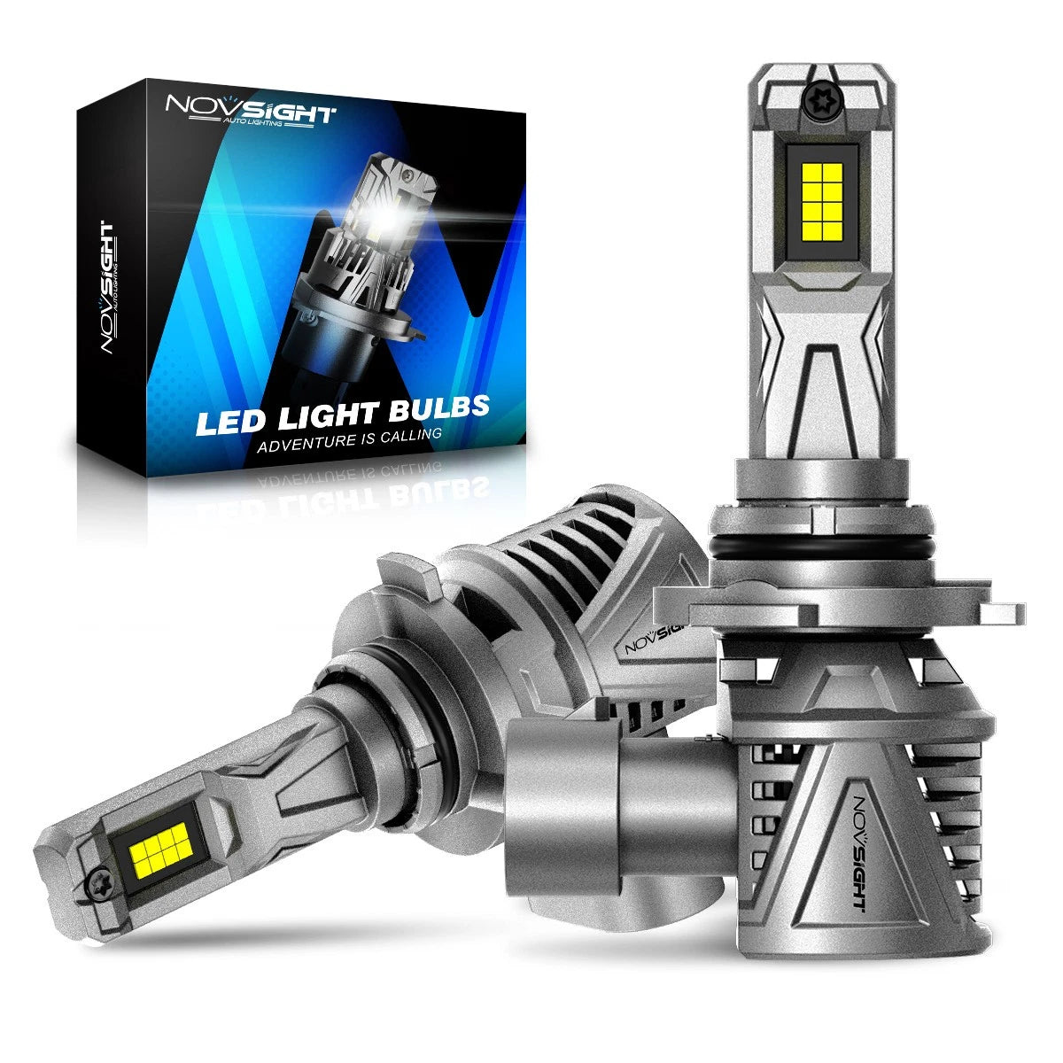 2X NOVSIGHT 9006 LED Headlight Bulbs for Halogen Replacement (NOVA500-N68-9006)
