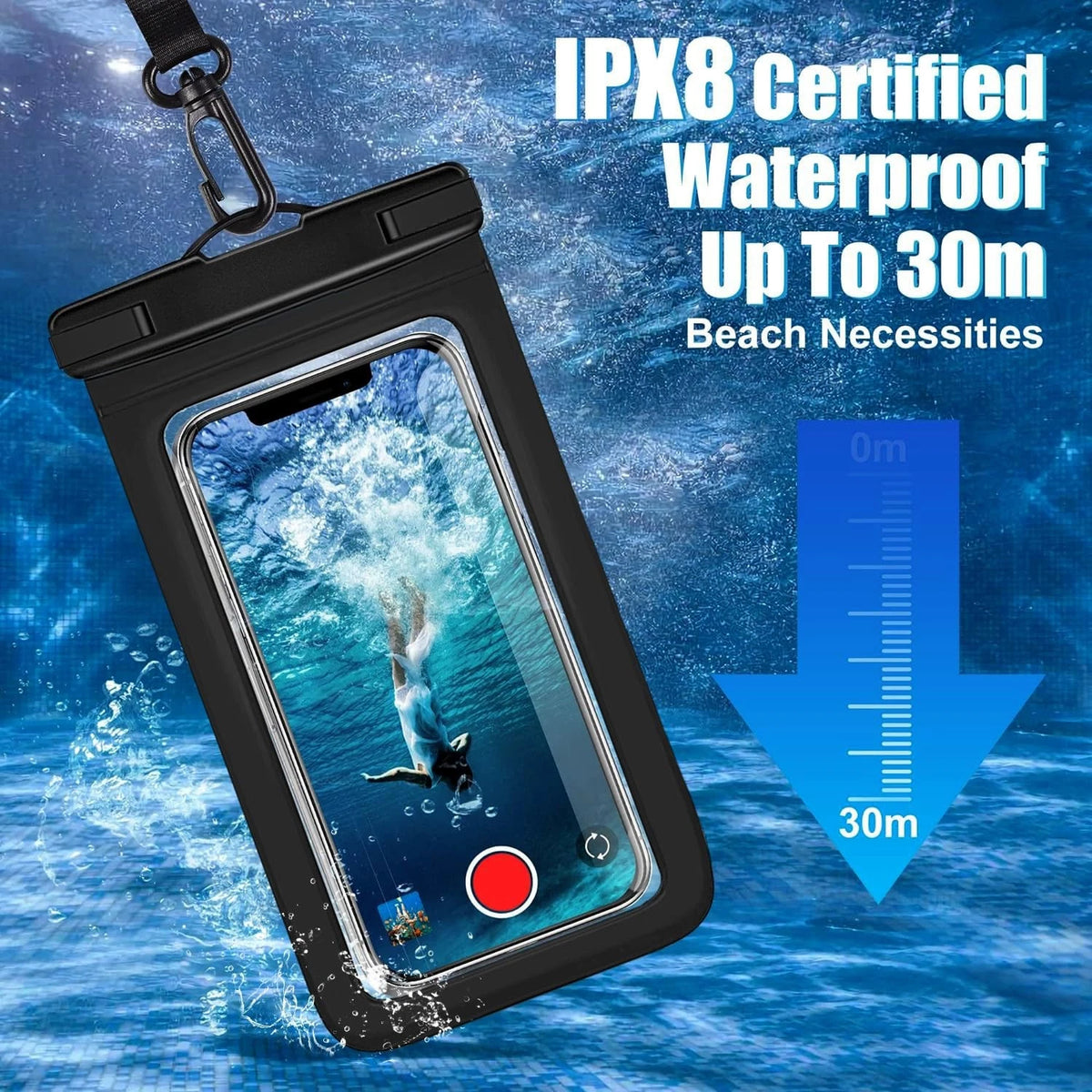 3 Pack Waterproof Phone Pouch IPX8 Universal Multicolor