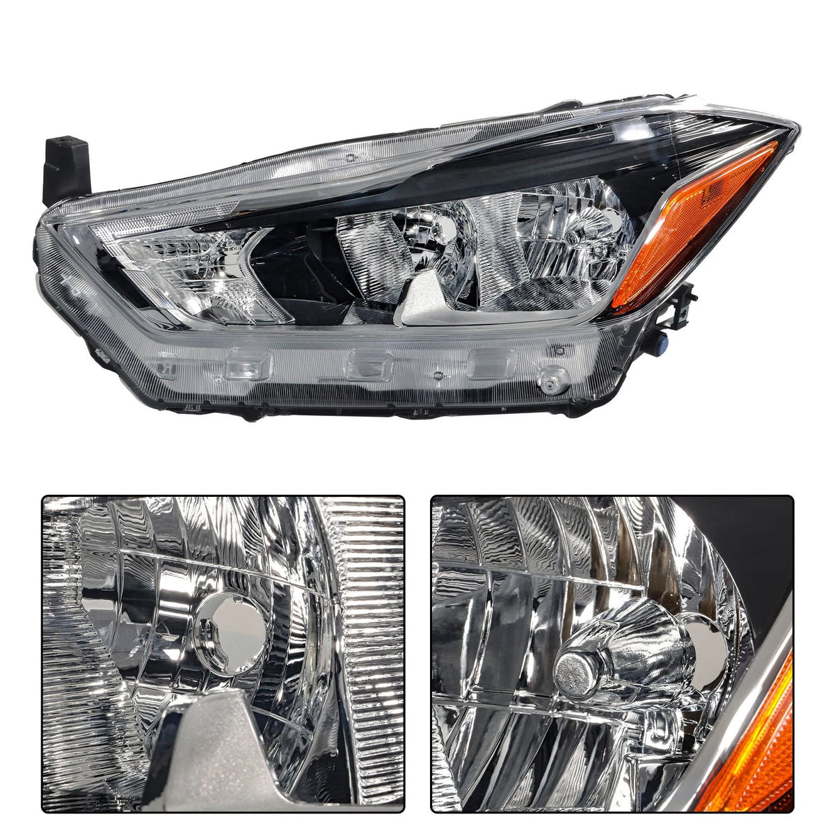 Headlight Halogen Clear Lens Right Side for Nissan Kicks (2018–2020) BCK21450K, 260105RL0A